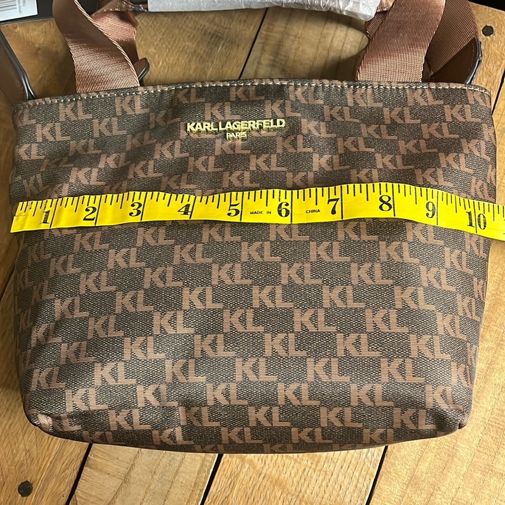 Karl Lagerfeld Brown Logo Crossbody Purse NWT - Picture 9 of 11